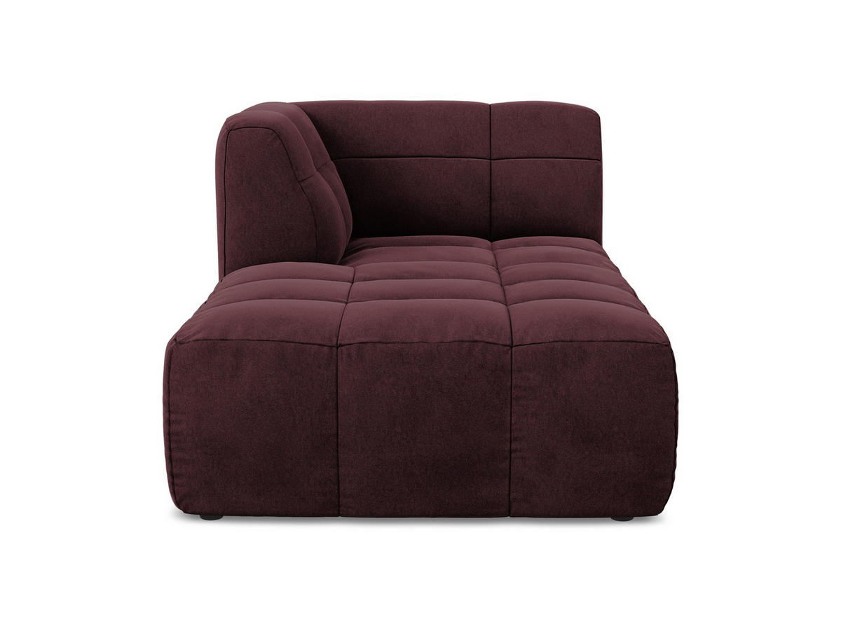 SOFAELEMENT Links Samt Stoff Rot - Weinrot/Schwarz, Holzwerkstoff/Kunststoff (101/77/175cm) - Makamii