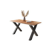 ESSTISCH POLLY - Beige/Schwarz, Holz/Metall (90/180/77cm) - SAM