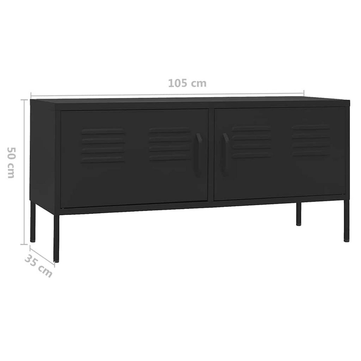 TV-SCHRANK Schwarz 105/35/50 Cm Stahl - Schwarz, Metall (105/50/35cm) - vidaXL