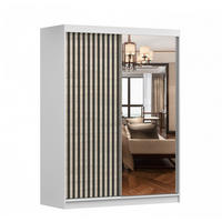 SCHIEBETÜRENSCHRANK - LABI S1 (Weiß + Sonoma) - Weiß, Holzwerkstoff/Metall (150/200/61cm) - Möblo