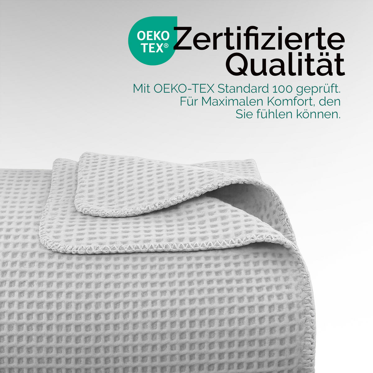 KUSCHELDECKE Waffelpiqué 140x200 cm Hellgrau - Hellgrau, Textil (140/200cm)