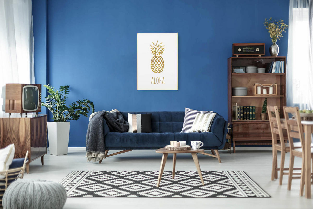 WANDBILD Gold 50/70 cm - Goldfarben/Weiß, Glas (1.8/70cm) - KUNSTLOFT