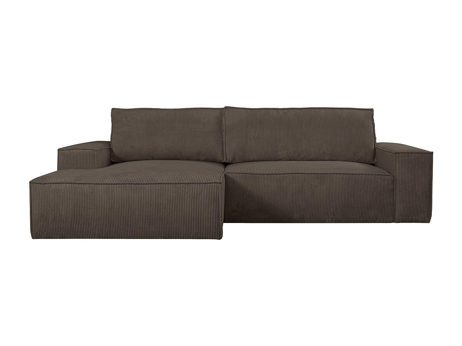 SCHLAFSOFA - 4 Personen - Samt, Stoff - Braun - - Dunkelbraun, Textil (267/85/167cm) - Vente-Unique