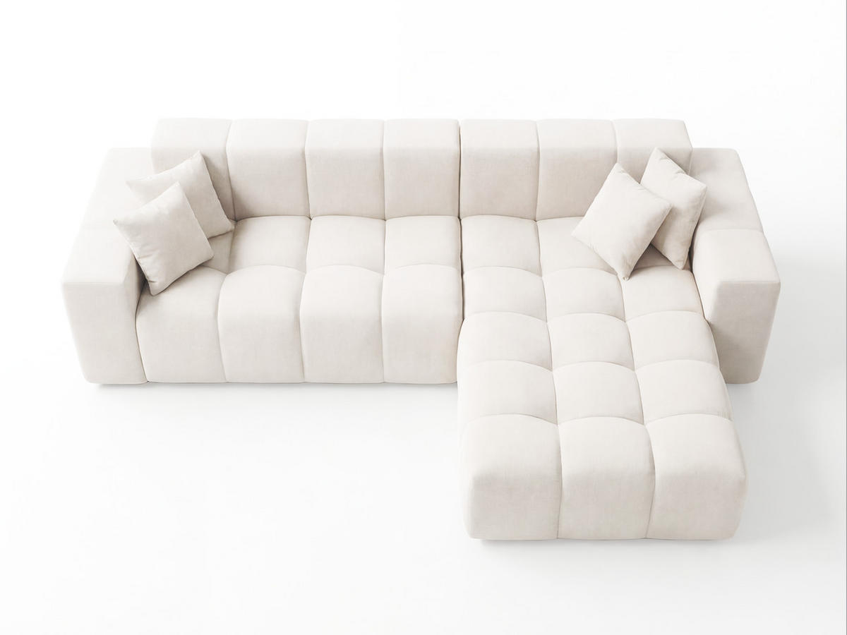 ECKSOFA Loopo Creme Rechts - Creme, Holz/Textil (265/180cm) - Graingold