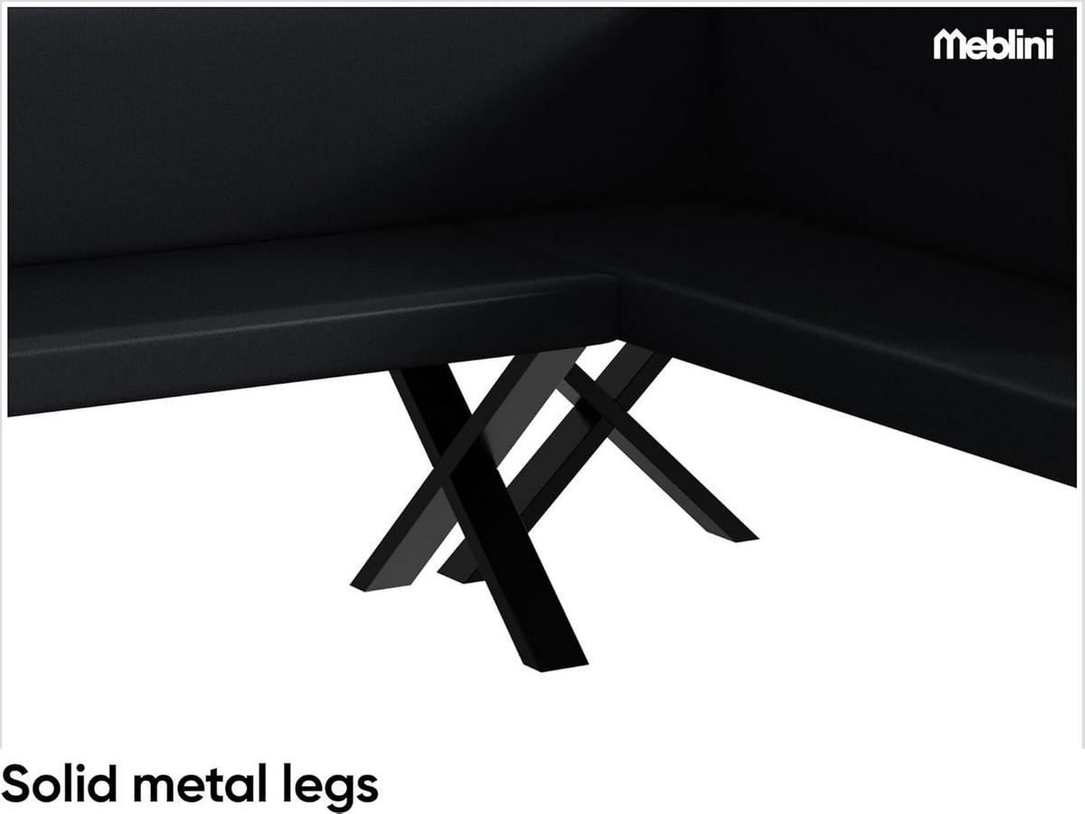 ECKBANK TONI_X - Schwarz, Leder (142/196cm) - Meblini