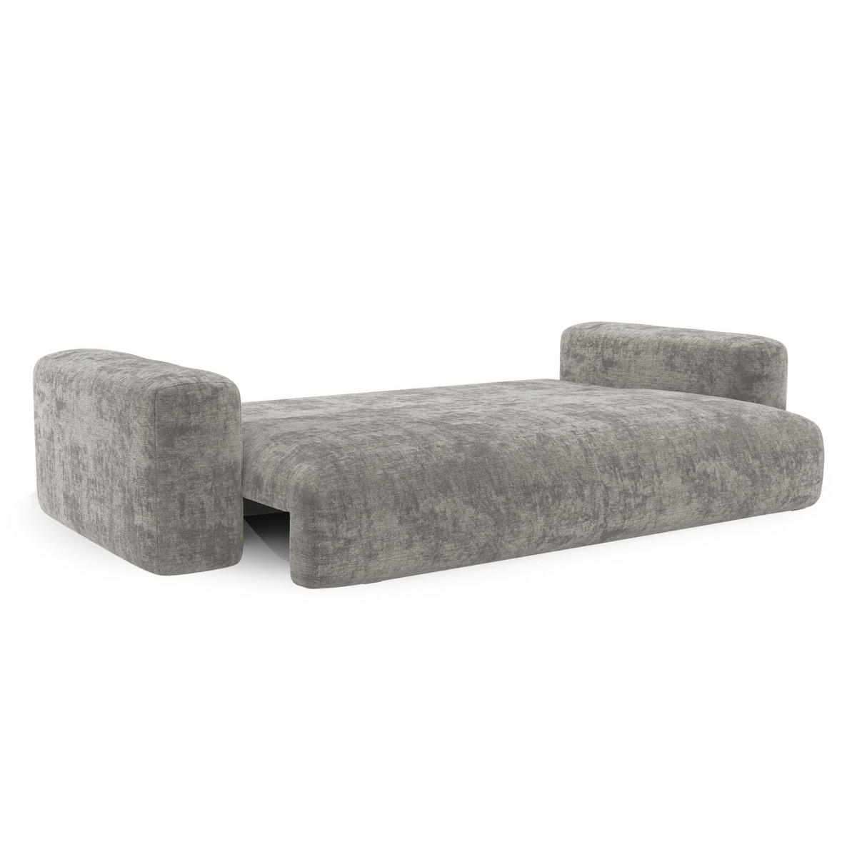 SCHLAFSOFA mit Stauraum LIOR Strukturierter Samt Betongrau 260cm - Grau, Textil (260/83/100cm) - Premium Interiors