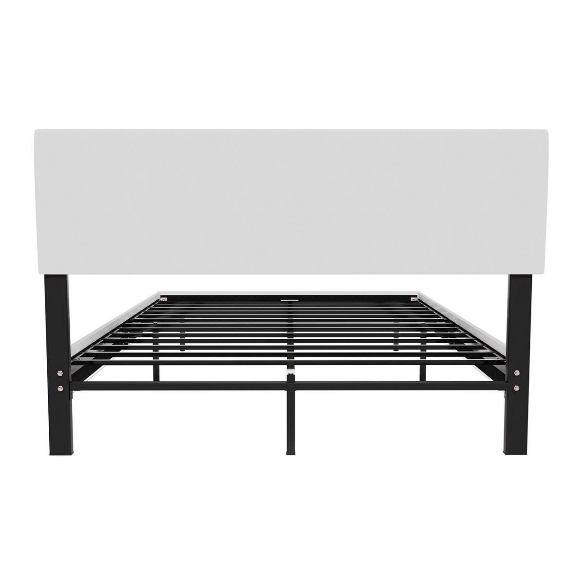 SCHWEBEBETT Lissabon Weiß 140/200 cm Kunstleder mit Matratze - Weiß, Textil (140/200cm) - Juskys