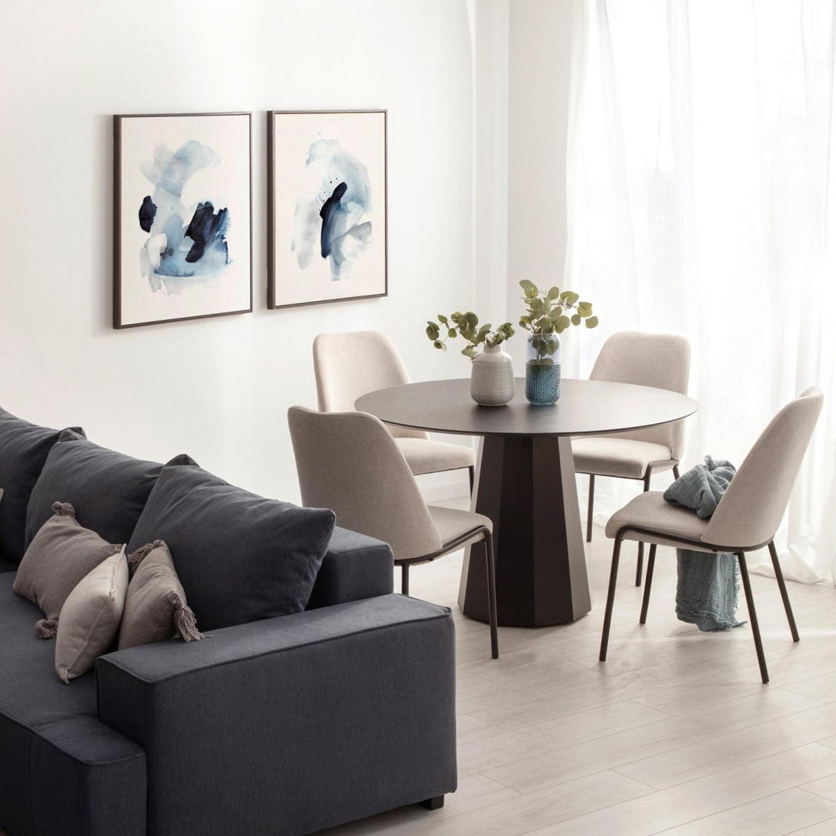 ESSZIMMERSTUHL Deli Beige 50 cm x 88 cm 2er-Set - Beige, Textil (50/88/65cm) - Klast Home