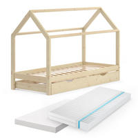 DOMEČKOVÁ POSTEL Wiki Přírodní dřevo - přírodní, dřevo (90/200cm) - VitaliSpa