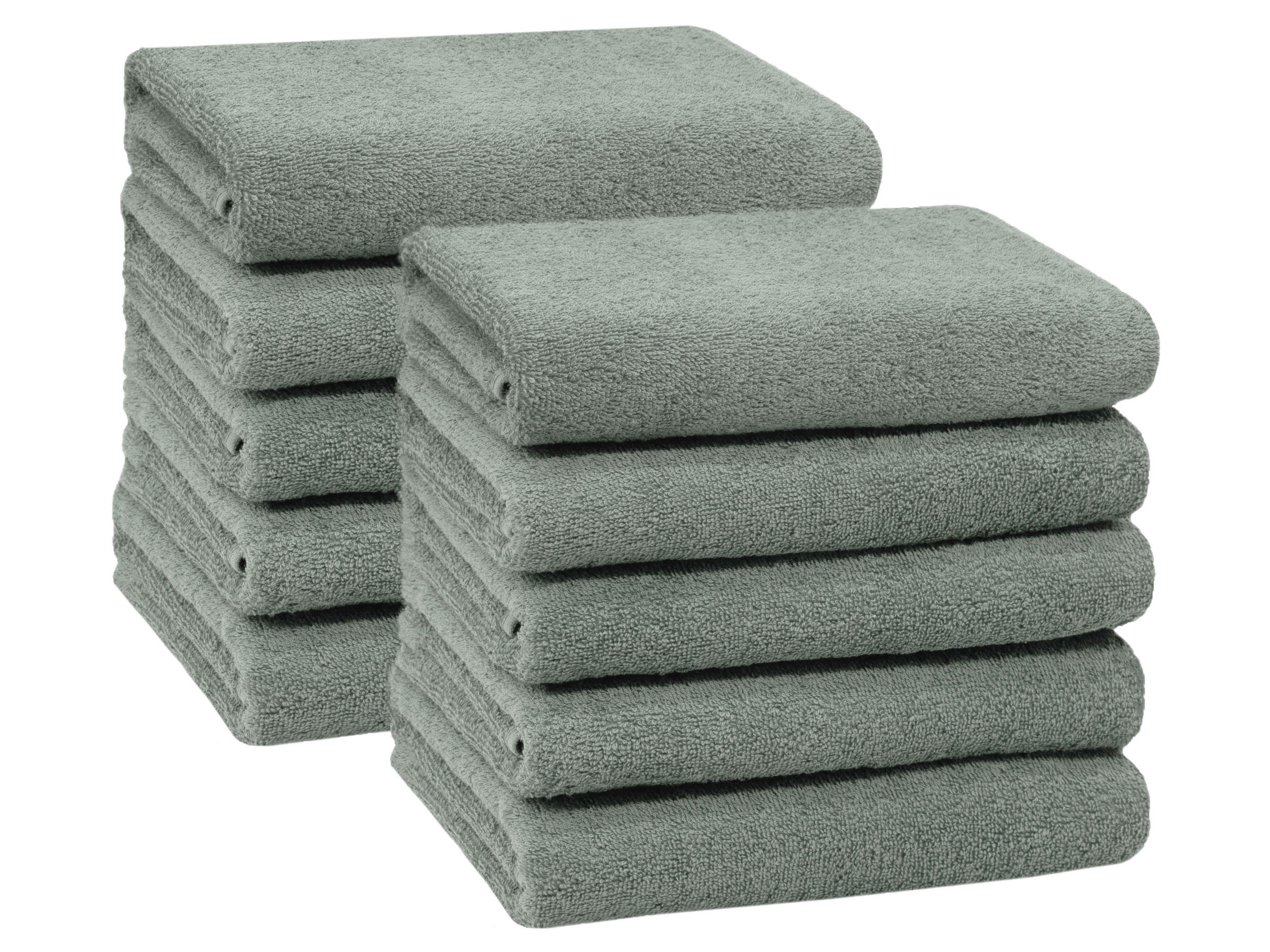 HANDTÜCHER, 10er-Set, 50x100 cm, 100% Baumwolle, Grau - Hellgrau, Textil (50/100cm) - Zollner