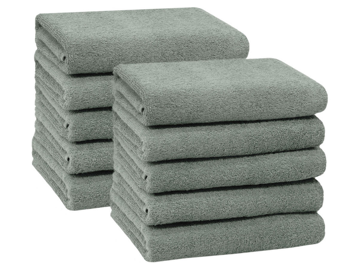 HANDTÜCHER, 10er-Set, 50x100 cm, 100% Baumwolle, Grau - Hellgrau, Textil (50/100cm) - Zollner