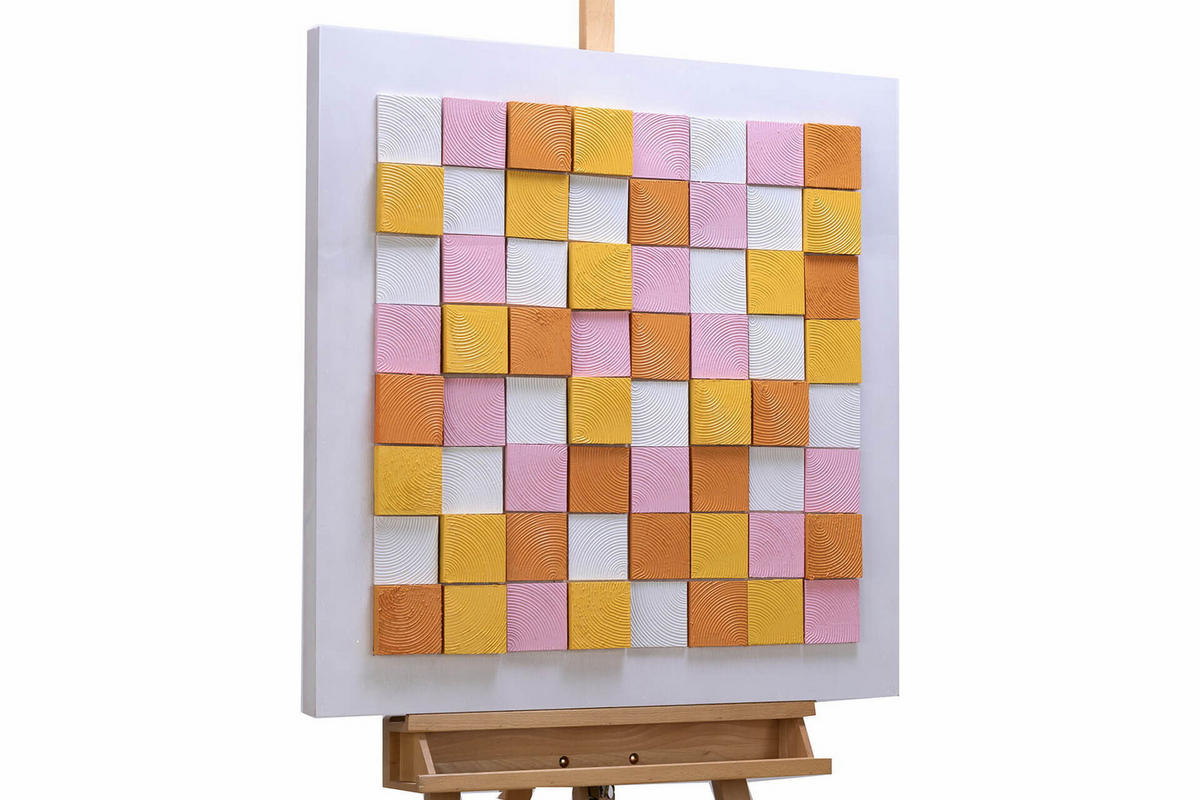 HOLZBILD Bunt 80/80 cm - Multicolor, Holz (5.57/80cm) - KUNSTLOFT
