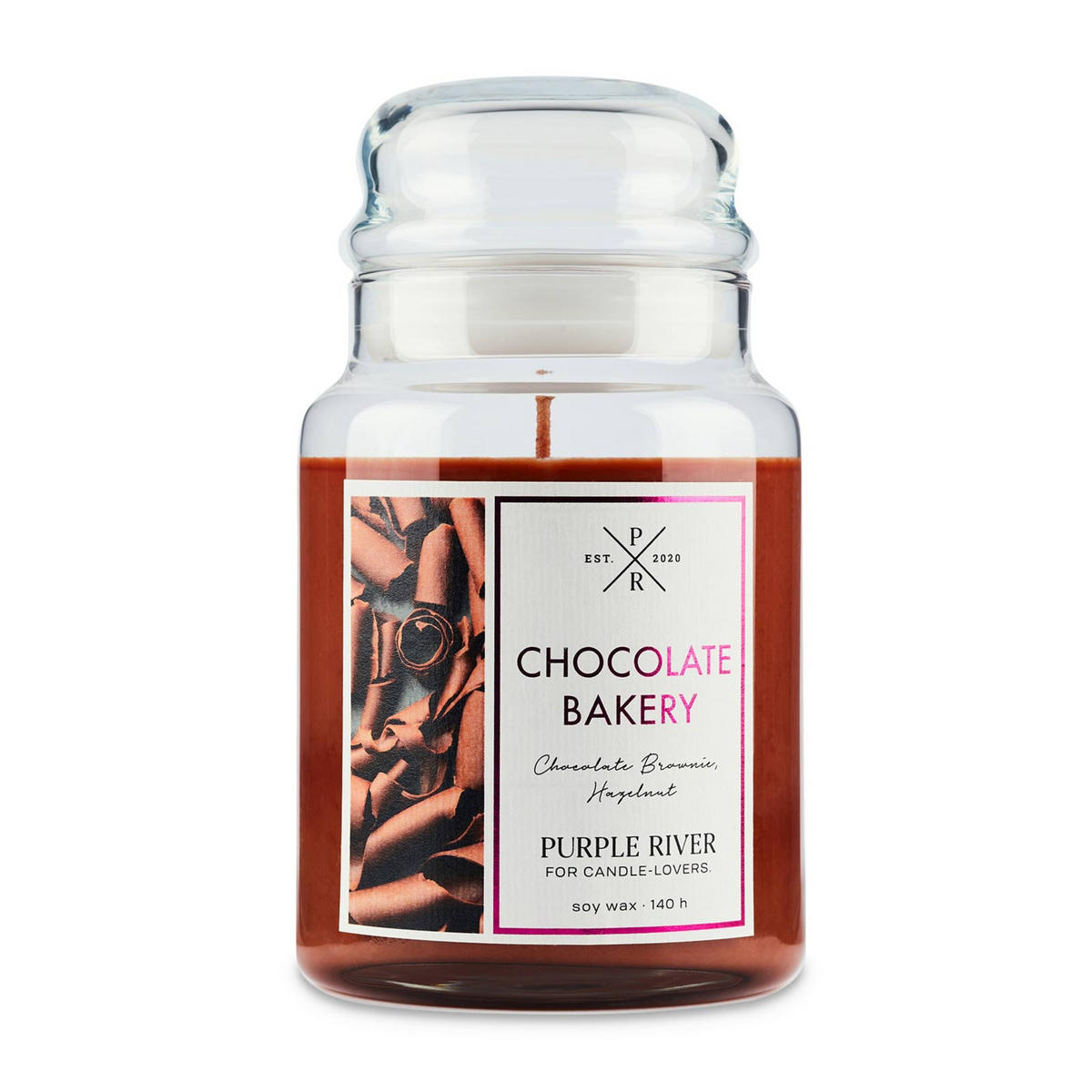 DUFTKERZE Purple River - Braun, Naturmaterialien/Glas (18cm)