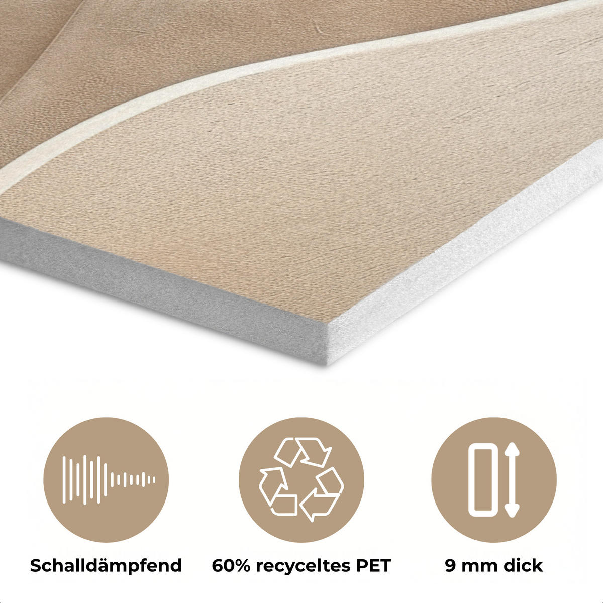 AKUSTIKBILD Beige - Natur - Abstrakt - Modern Wanddeko 60x90 cm - Beige, Kunststoff (60/90/0.9cm) - MuchoWow