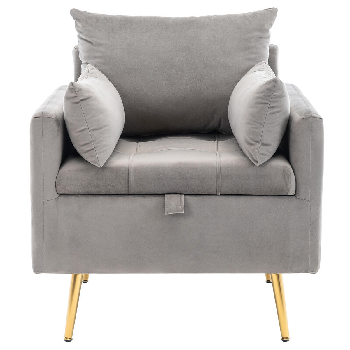 SESSEL mit 2 Kissen Grau 71/71/76 cm - Grau, Textil/Metall (71/76/71cm) - Urban Meuble