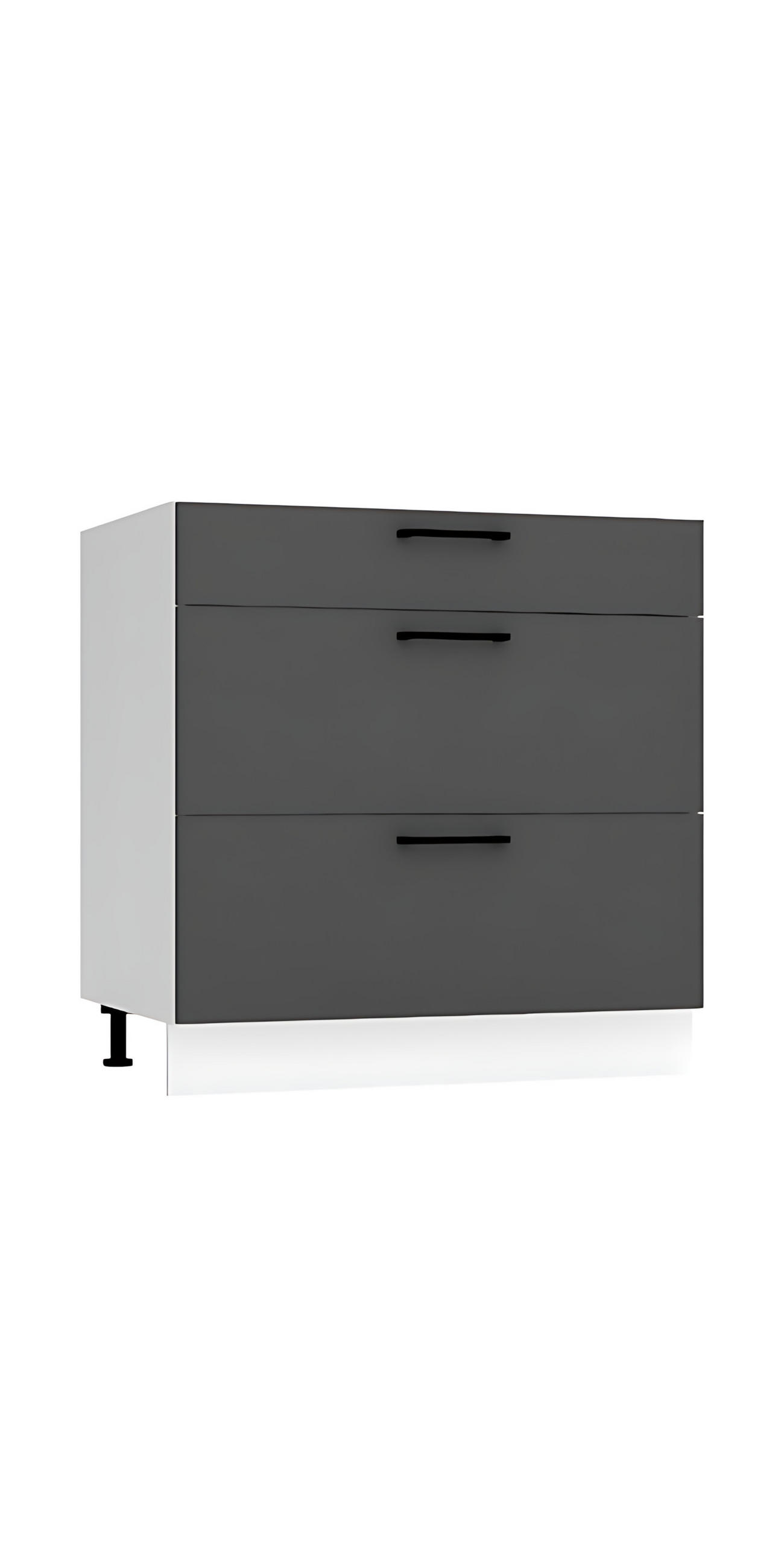 UNTERSCHRANK D80S3 - Morvex - 3 Schubladen für effiziente Organisation - Anthrazit, Holz/Metall (80/82/52.4cm) - ROYAL24_MARKT