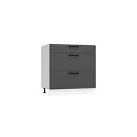 UNTERSCHRANK D80S3 - Morvex - 3 Schubladen für effiziente Organisation - Anthrazit, Holz/Metall (80/82/52.4cm) - ROYAL24_MARKT