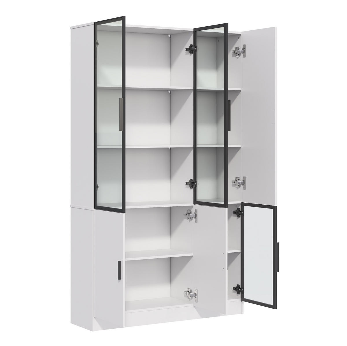 HIGHBOARD 120/200/35 cm Weiß aus Spanplatte und Glas mit LED-Beleuchtung - Weiß, Holzwerkstoff (35/200/120cm) - OKMYHOME