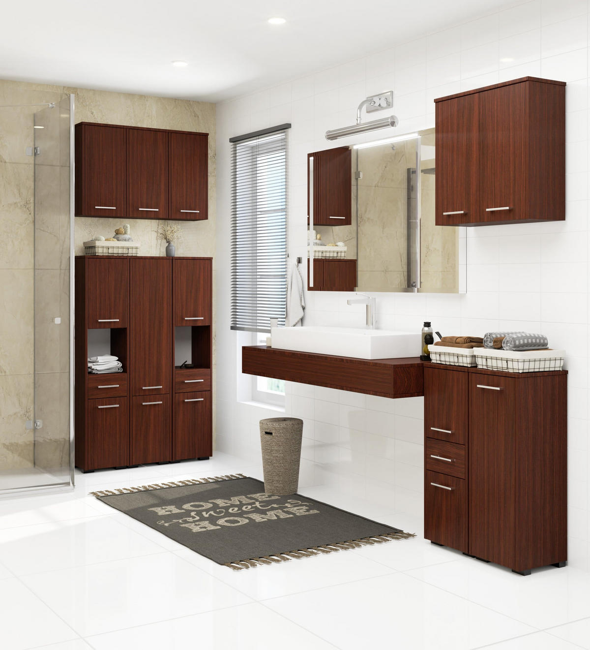 WASCHMASCHINENUMBAUSCHRANK mit zwei Türen, 64 × 30 × 190 cm Wenge - Wengefarben, Holzwerkstoff (64/180/30cm) - RAUMHIRSCH FURNITURE