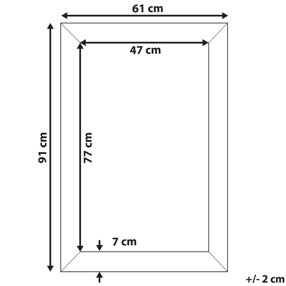 WANDSPIEGEL silber rechteckig 61/91 cm Mervent - Silberfarben, Kunststoff (61/91/3cm) - Beliani