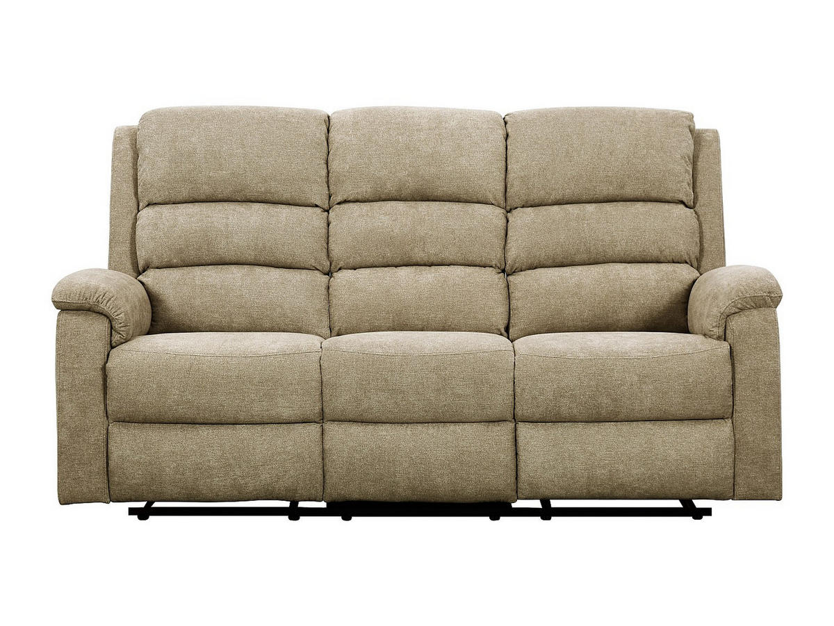 SOFAGARNITUR mit Relaxfunktion - 4 Personen - Stoff - Taupe - - Taupe, Textil (187/103/95cm) - Vente-Unique