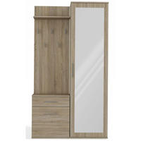 FLURMÖBEL-SET Duvio Eiche Sonoma - Silberfarben/Sonoma Eiche, Holzwerkstoff/Kunststoff (100/35/180cm) - Selsey