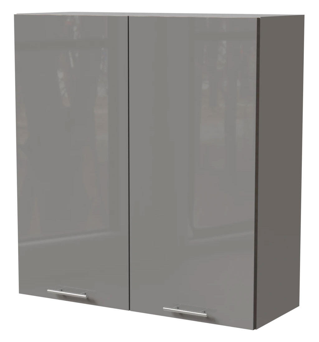 HÄNGESCHRANK Essen W4/90 Grau Hochglanz / Grau Matt 90 / 32,5 / 96cm - Grau, Holz/Holzwerkstoff (90/96/32.5cm) - Feldmann-Wohnen