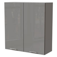 HÄNGESCHRANK Essen W4/90 Grau Hochglanz / Grau Matt 90 / 32,5 / 96cm - Grau, Holz/Holzwerkstoff (90/96/32.5cm) - Feldmann-Wohnen