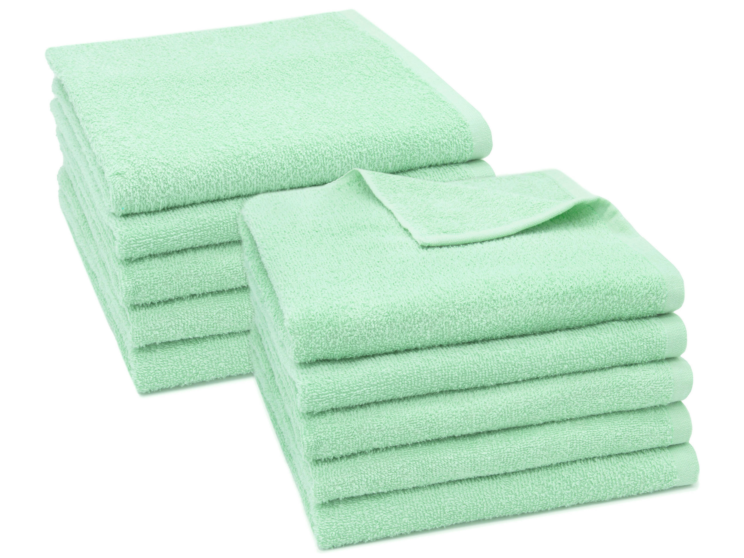 HANDTÜCHER, 10er-Set, 50x100 cm, 80% Baumwolle, 20% Polyester, Grün - Grün, Naturmaterialien (50/100cm) - Zollner