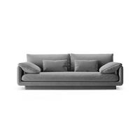 SOFA Torino aus Samt hellgrau 3 Sitzplätze - Hellgrau, Textil (103/83/220cm) - Micadoni