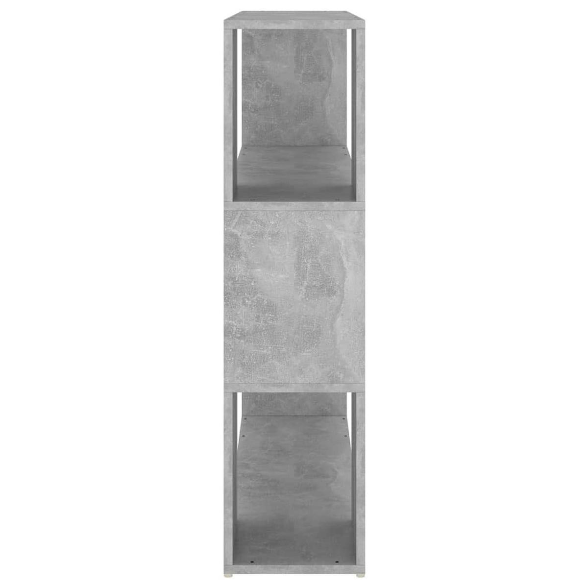 BÜCHERREGAL mit 3 Ebenen 100/24/94 cm aus Holzwerkstoff Betongrau - Hellgrau, Holz (100/94/24cm) - vidaXL