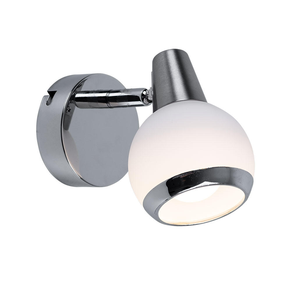 LED WANDLEUCHTE KARDE Chrom Silber - Silberfarben, Glas (8/11.5/12.5cm) - Globo Lighting