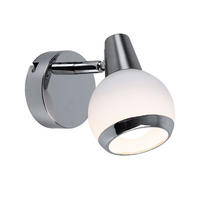 LED WANDLEUCHTE KARDE Chrom Silber - Silberfarben, Glas (8/11.5/12.5cm) - Globo Lighting