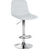 BARHOCKER Lederlook weiß - Chromfarben/Walnussfarben, Textil/Metall (45/89/46cm) - CLP