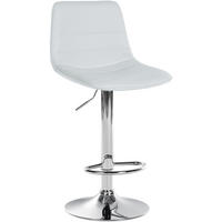 BARHOCKER Lederlook weiß - Chromfarben/Walnussfarben, Textil/Metall (45/89/46cm) - CLP
