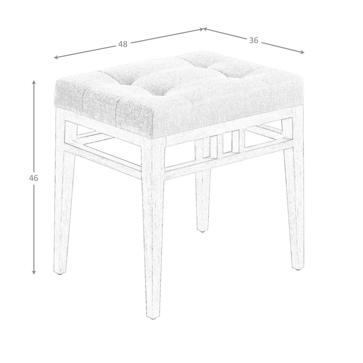 HOCKERBANK Hocker aus grauem Stoff 48/36/46 cm - Walnussfarben/Grau, Textil (48/46/36cm) - ANGEL CERDA