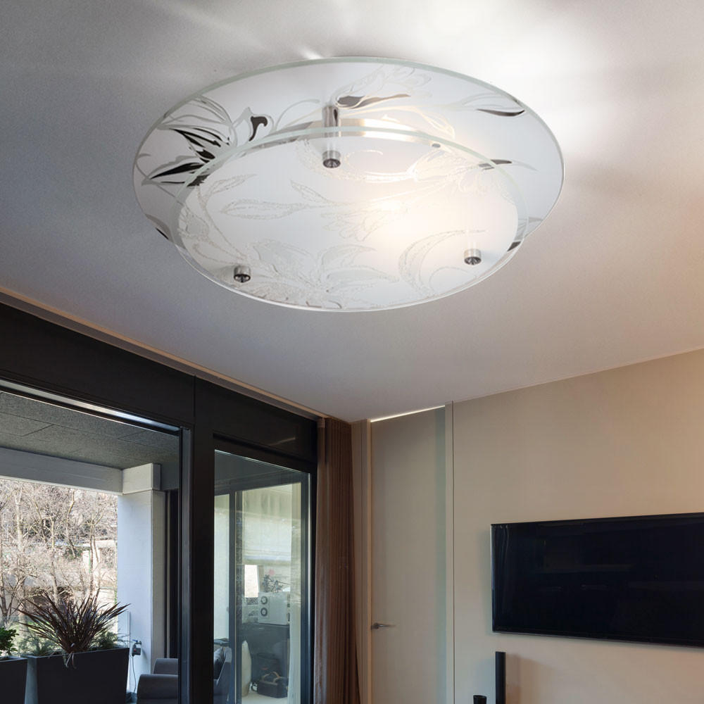 LED DECKENLEUCHTE Glas Weiß CLAIRE - Weiß, Glas (25/25/9.5cm)