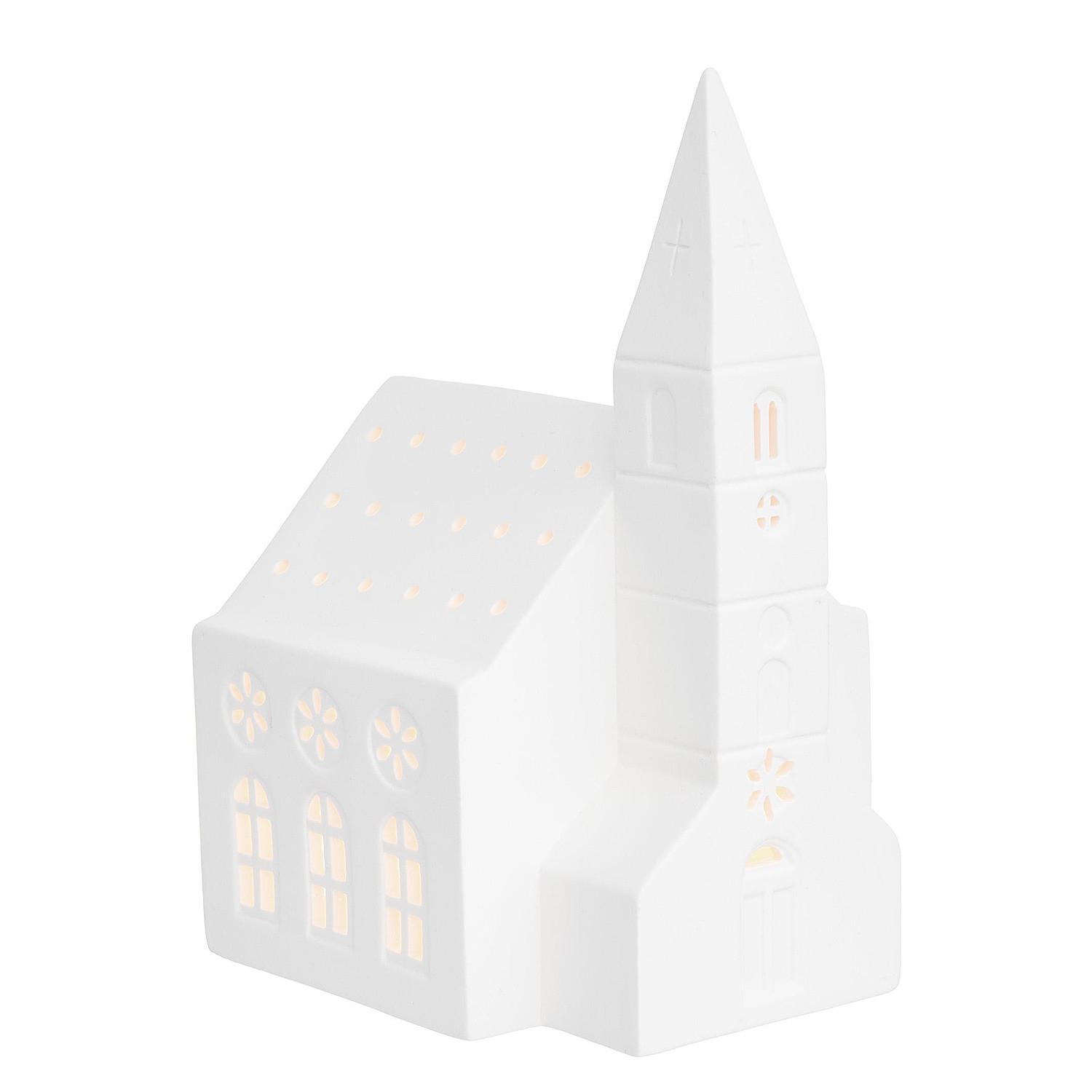 TEELICHTHAUS White Christmas - Weiß, Keramik (19cm) - BUTLERS