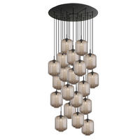 GALERIELEUCHTE Velo 20-flammig Klar Ø 25 cm - Klar/Schwarz, Glas (25/25/27cm) - s.luce