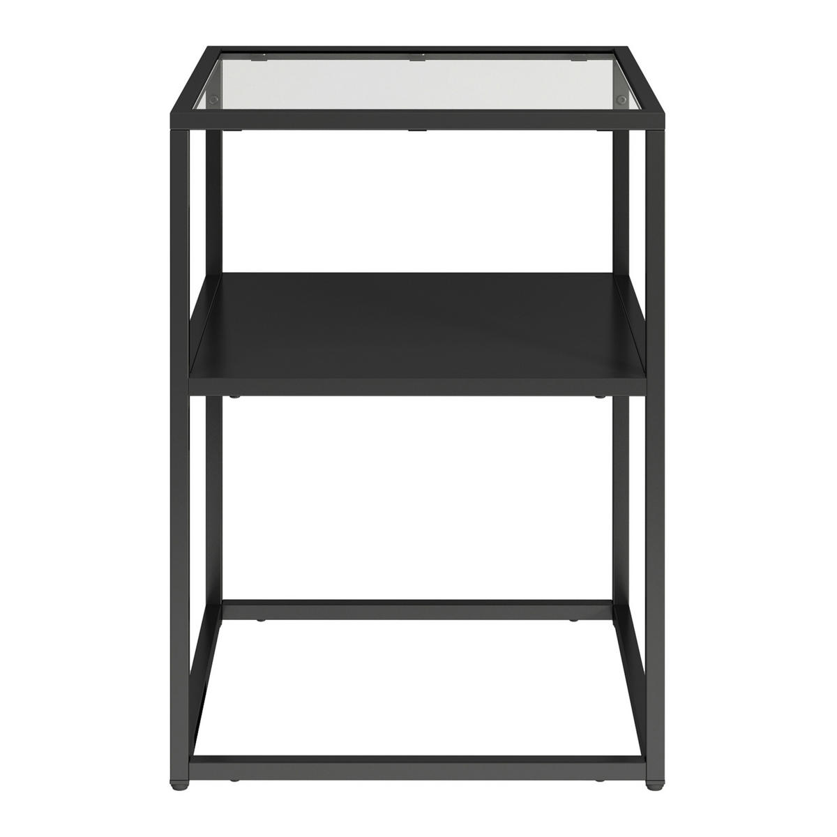 BEISTELLTISCH Solund - Schwarz, Glas/Metall (40/40/55cm) - [en.casa]