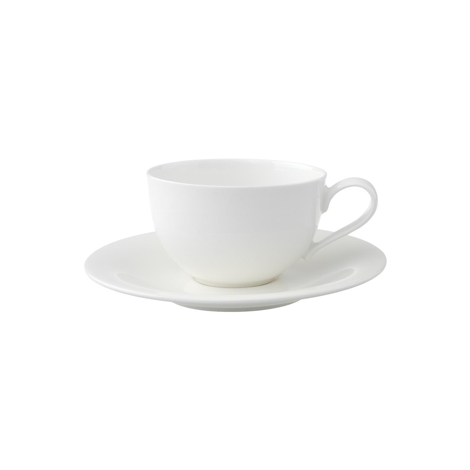CAPPUCCINOTASSE MIT UNTERTASSE New Cottage Basic weiß 290 ml - Weiß, Keramik (19/9.1/19cm) - Villeroy & Boch