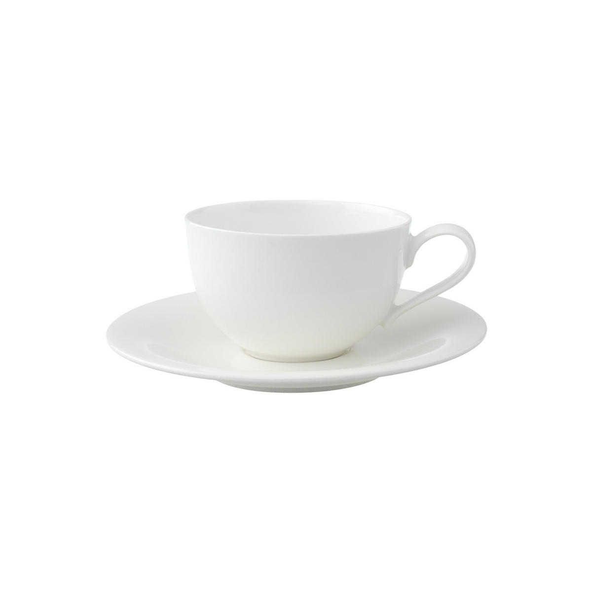 CAPPUCCINOTASSE MIT UNTERTASSE New Cottage Basic weiß 290 ml - Weiß, Keramik (19/9.1/19cm) - Villeroy & Boch