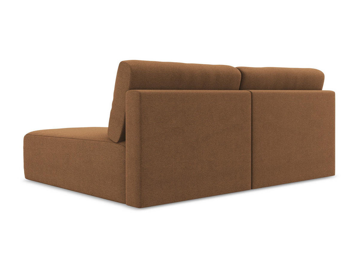 ECKSOFA mit Schlaffunktion rechts Strukturstoff Stoff Orange - Beige/Terra cotta, Kunststoff/Textil (210/149cm) - Makamii