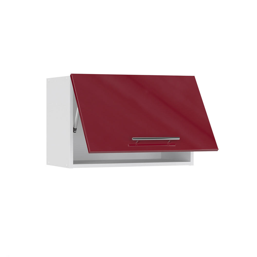 BADSCHRANK Fame-Line Bordeaux Hochglanz 60 x 40 cm Flach - Bordeaux/Weiß, Holzwerkstoff (60/40/34.1cm) - Vicco