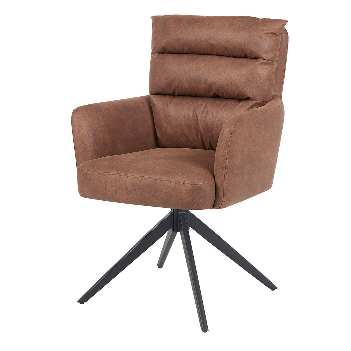 ARMLEHNSTUHL Mika-Alva 2er-Set - Schwarz/Braun, Textil/Metall (59/94/66cm) - DUBI Möbel