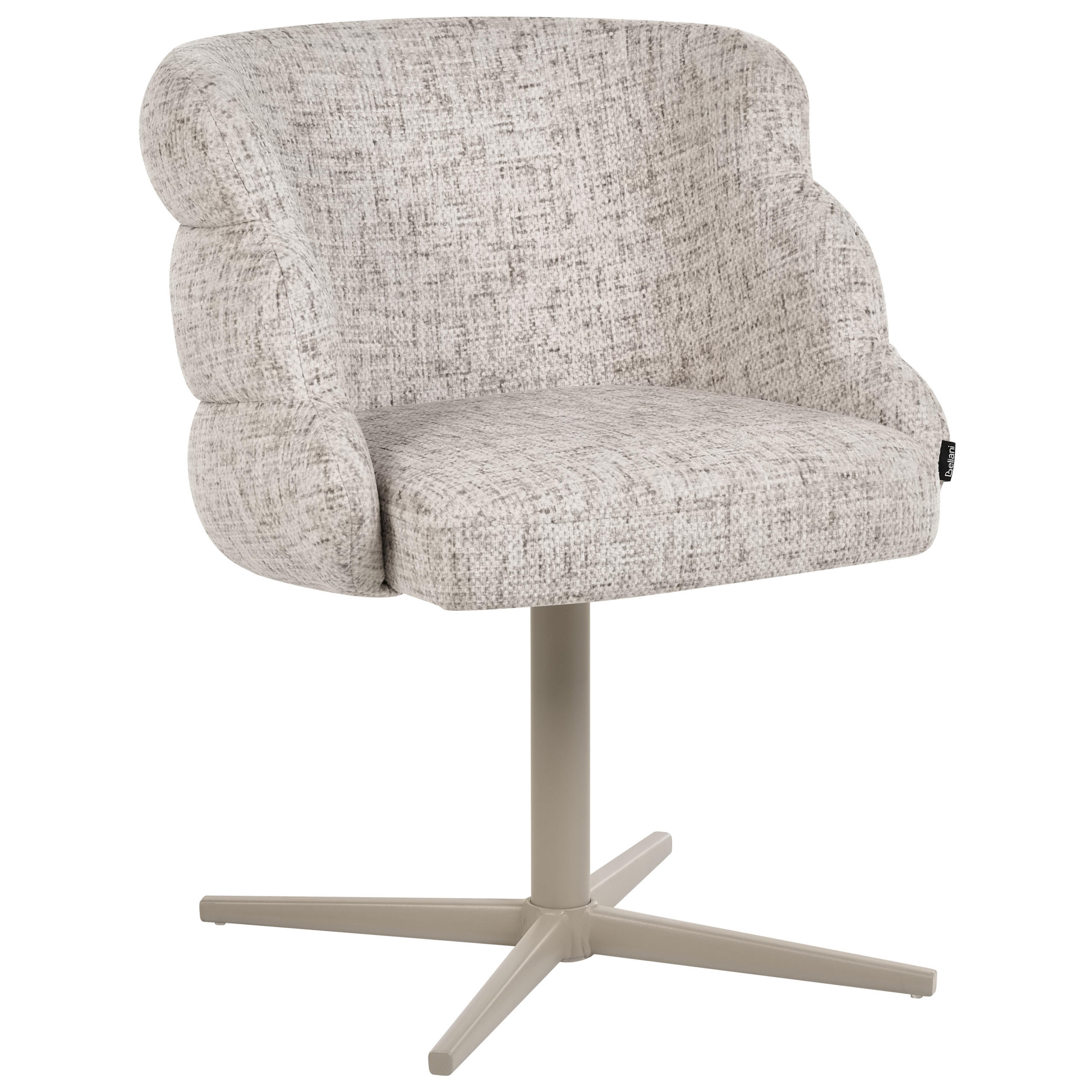 ESSZIMMERSTUHL drehbar Stoff Hellbeige Youngstown - Beige, Textil/Metall (59/78/63cm) - Beliani
