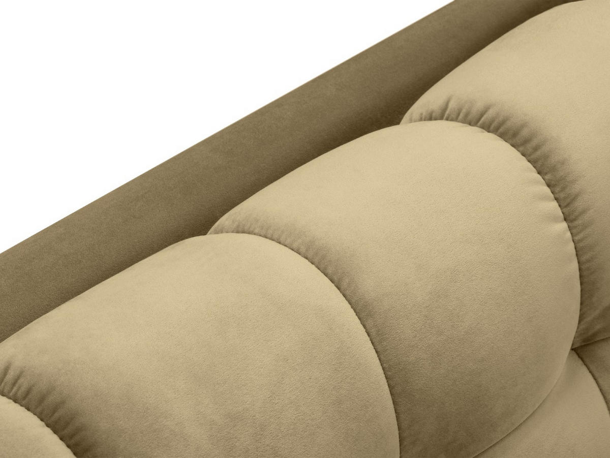 ECKSOFA links Mamaia aus Samt beige 5 Sitzplätze - Beige, Textil (185/293cm) - Micadoni