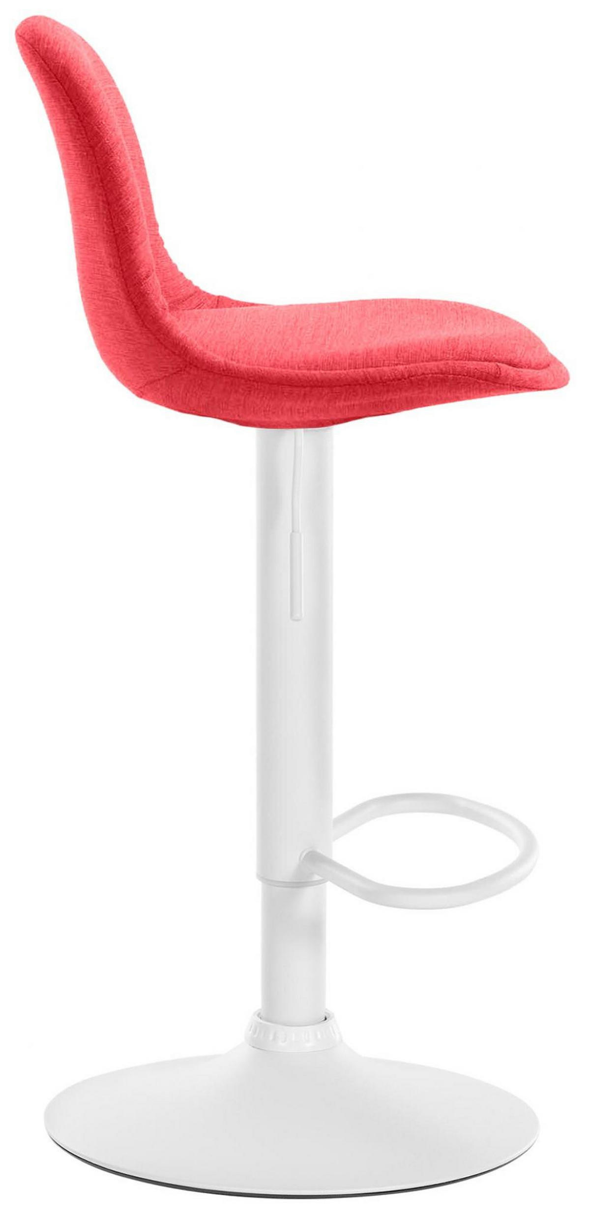BARHOCKER Stoff rot - Rot/Weiß, Textil/Metall (39/82/43cm) - CLP