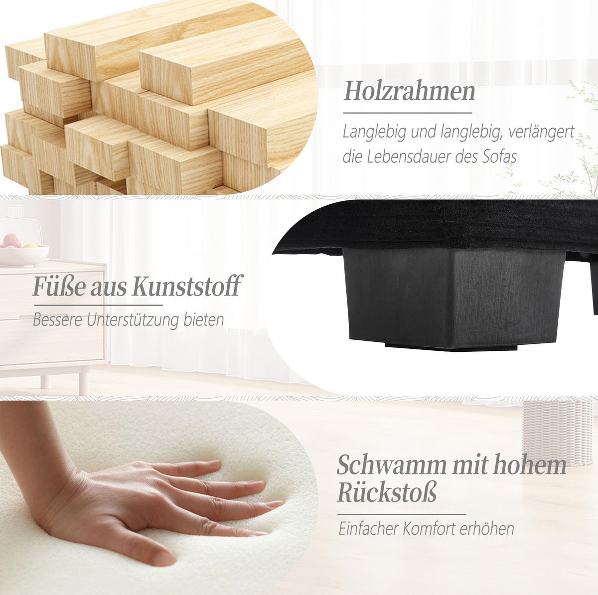 2-SITZER Sofa Samt mit ultratiefem Sitz 224/81/81 cm Schwarz - Schwarz, Textil (81/224/81cm) - Redom