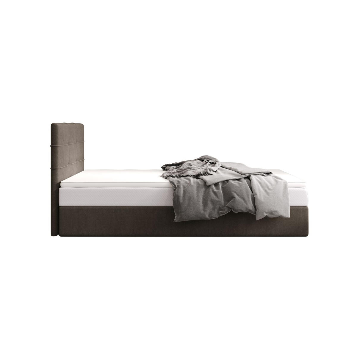 BOXBETT DUO 2 100x200 Cosmic 03, mit Matratze H3, Bonell und Topper, Braun - Braun, Holz/Kunststoff (100/200cm) - Bedante